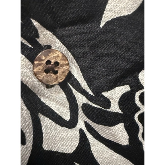 Vintage Silk Brand Hawaiian Button Up Camp Shirt Short Sleeve Black & White XXL - Picture 5 of 8
